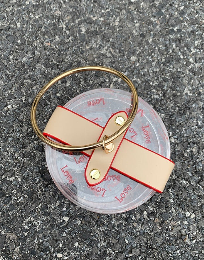 Transparent Plastic Gold Ring Handle Fashion Women Handbag