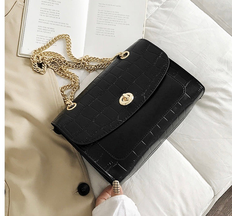 Florence Black Satchel handbag (NEW)