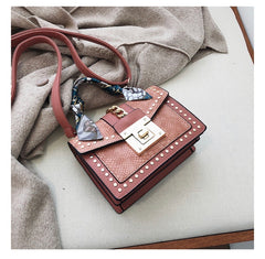 Elegant Khaki Fashion Handbag with Scarf