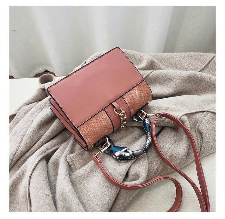 Elegant Khaki Fashion Handbag with Scarf