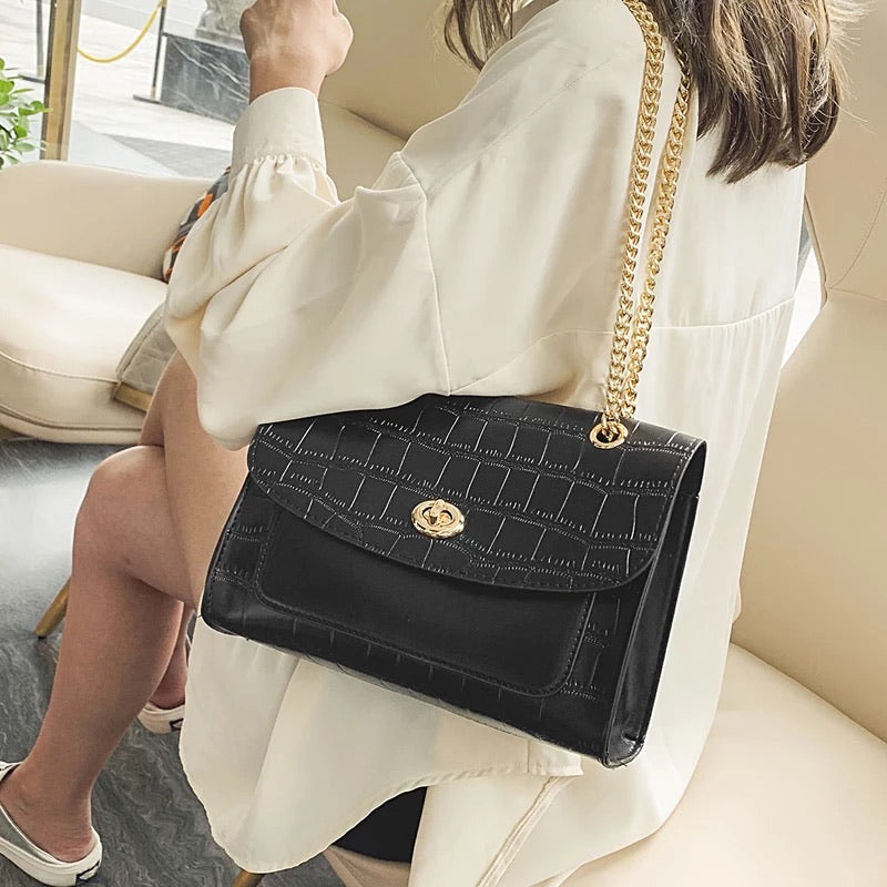 Florence Black Satchel handbag (NEW)