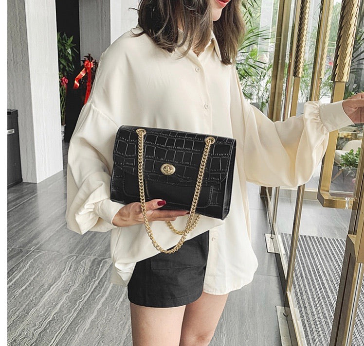 Florence Black Satchel handbag (NEW)